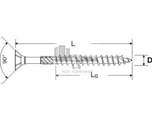 Шуруп террасный  FTS-ST A2P потайной неполная резьба шлиц TX, 5x60 мм